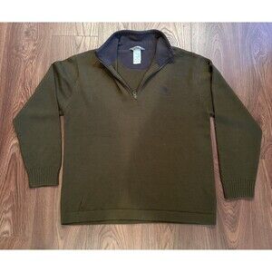 NORTH FACE PULL OVER MENS SIZE LARGE GREEN QUARTER ZIP SWEATER A5 SERIES
